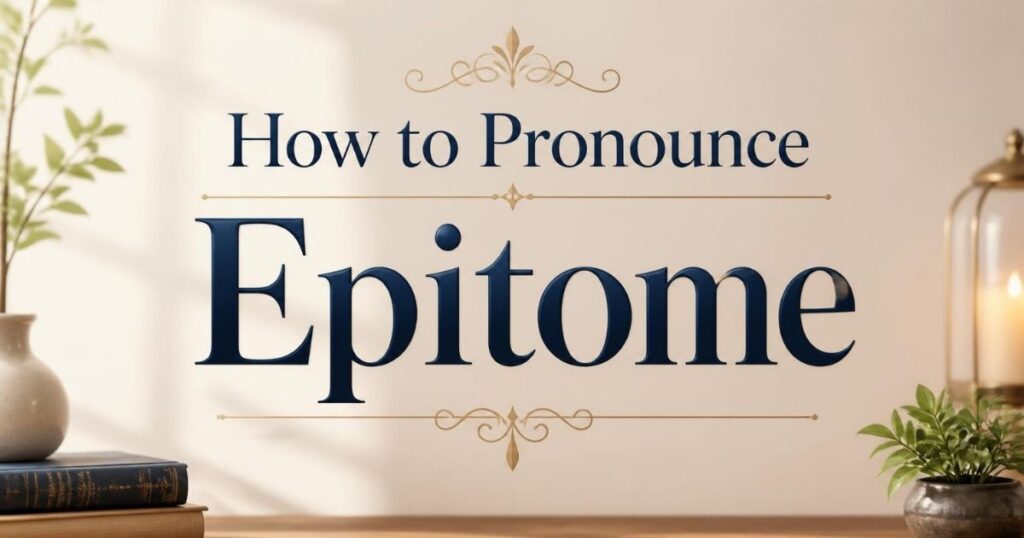 How to Pronounce Epitome